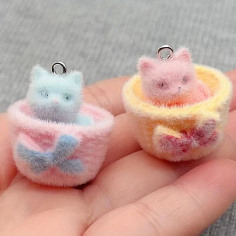 4pcs 3D plush resin cat pendan - Resin Craft Projects review and price