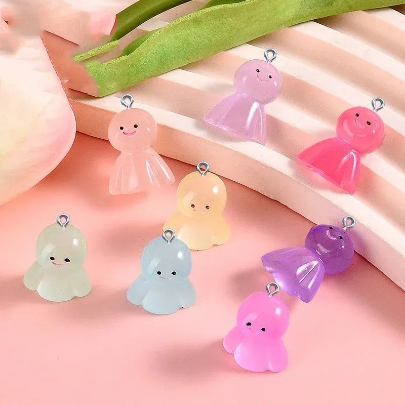 10Pcs Glow In Dark Cartoon Dol - Resin Craft Material review and price