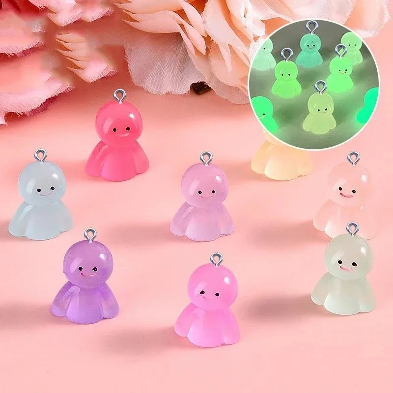 10Pcs Glow In Dark Cartoon Dol - Resin Craft Material review and price