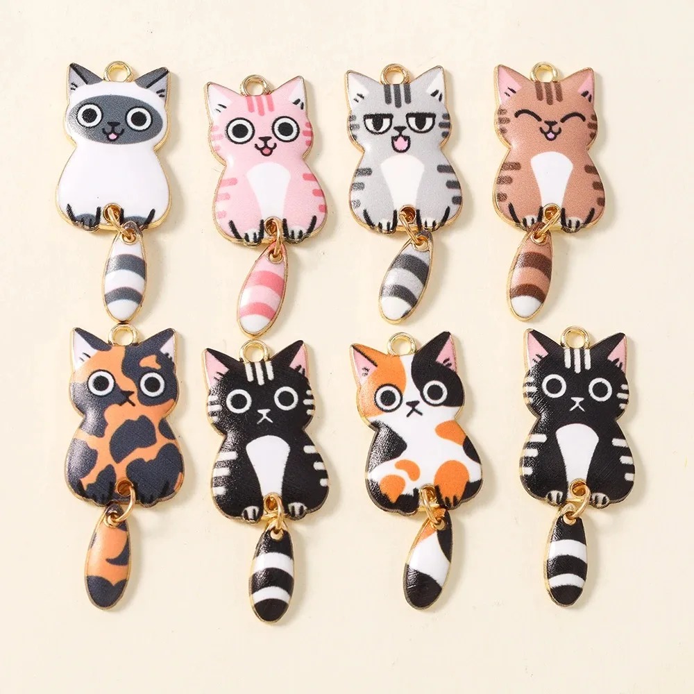 10Pcs 16×39mm Cute Cartoon Cat - Resin Craft Material review and price
