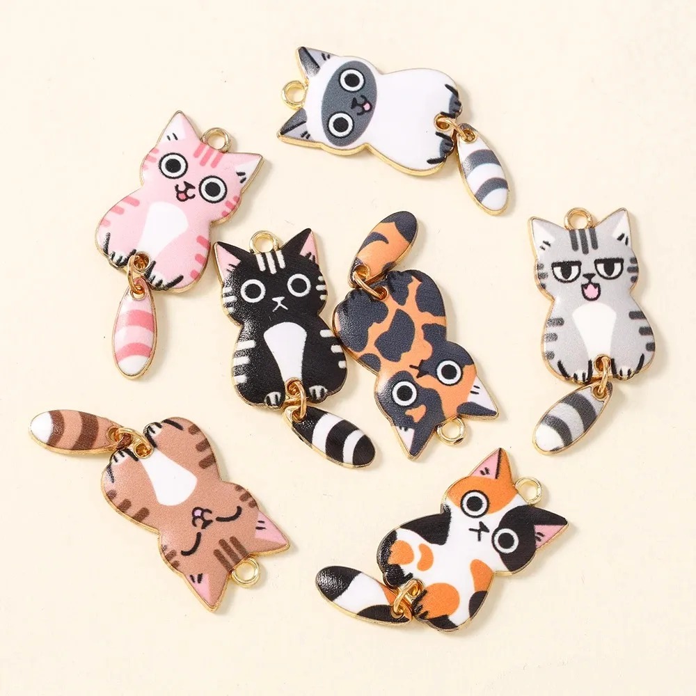 10Pcs 16×39mm Cute Cartoon Cat - Resin Craft Material review and price