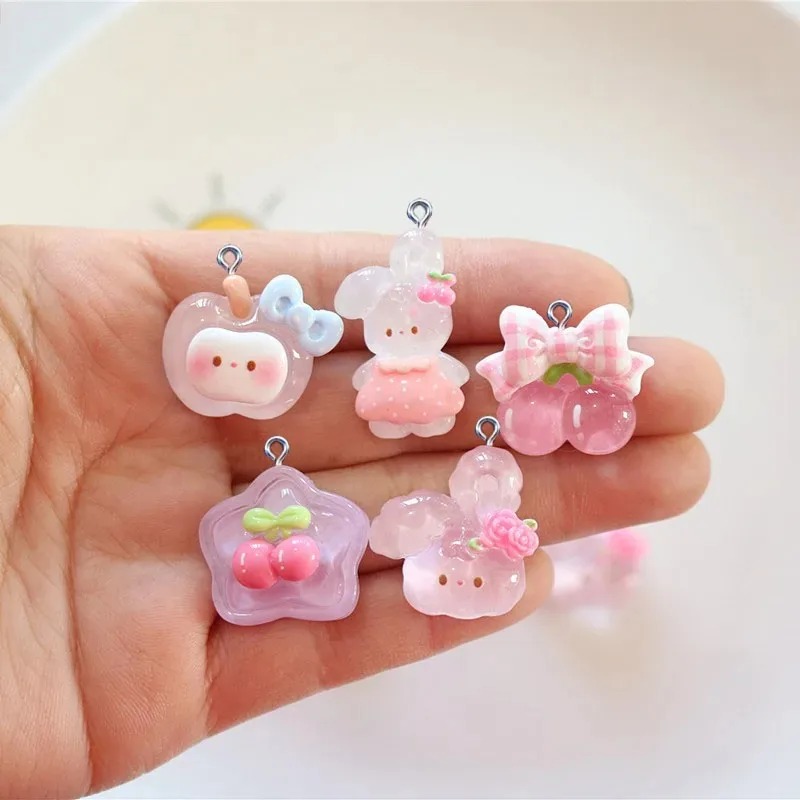 10Pcs Cute Cherry Rabbit Resin - Resin Crafts Diy review and price