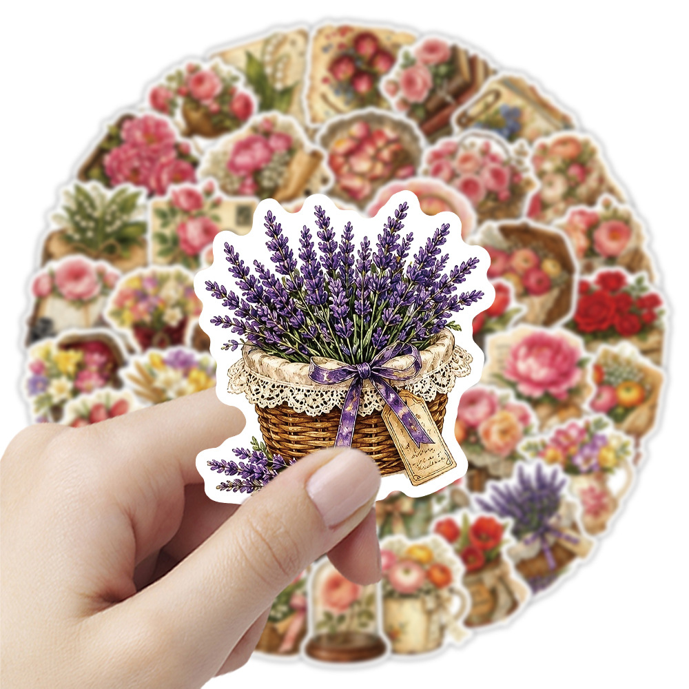 50Pcs Vintage Floral Stickers  - Dried Flower Bulk review and price